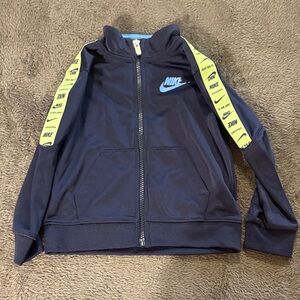 Nike Kids Dark Blue Jacket with Neon Yellow Shoulders size 24m